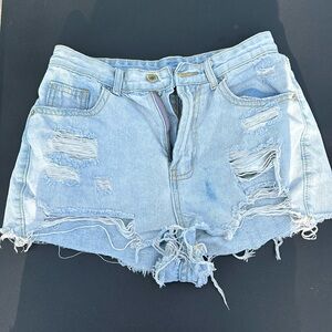 SHEIN denim shorts light wash
